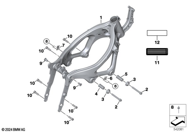 46511540505 - Frame and Mounting Parts: Front Frame with Vin -  for BMW-Motorrad Image image