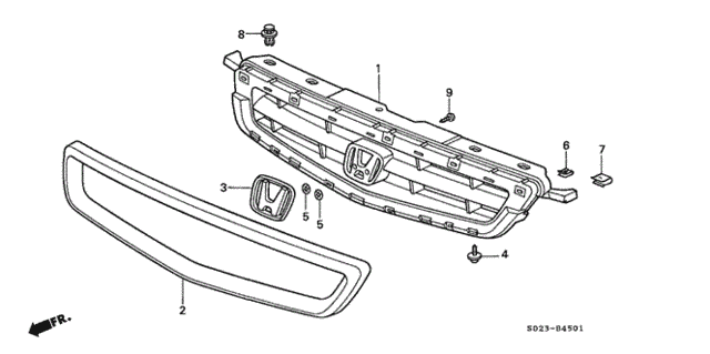 Front Grille (2) for 1997 Honda Civic #0