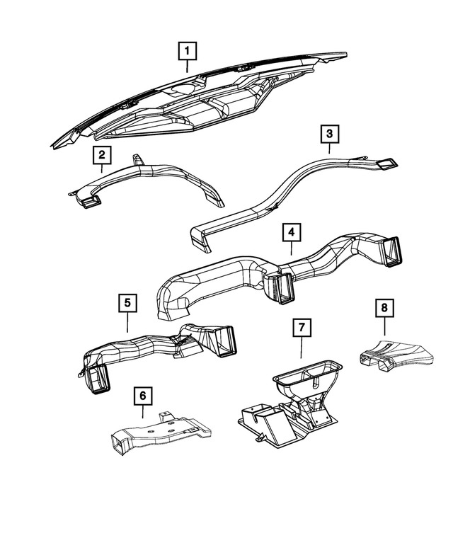 68050665AA - Air Conditioners and Heaters: Demister Duct for Mopar Image