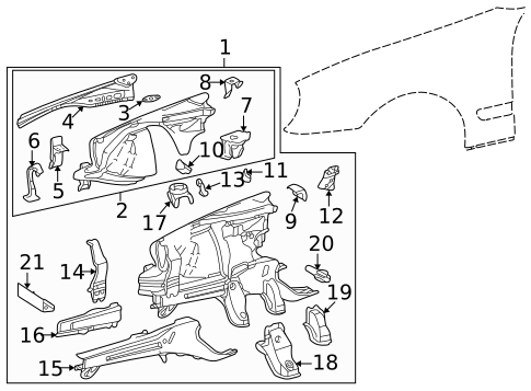 Structural Components & Rails for 2000 Mercedes-Benz CLK430 #0