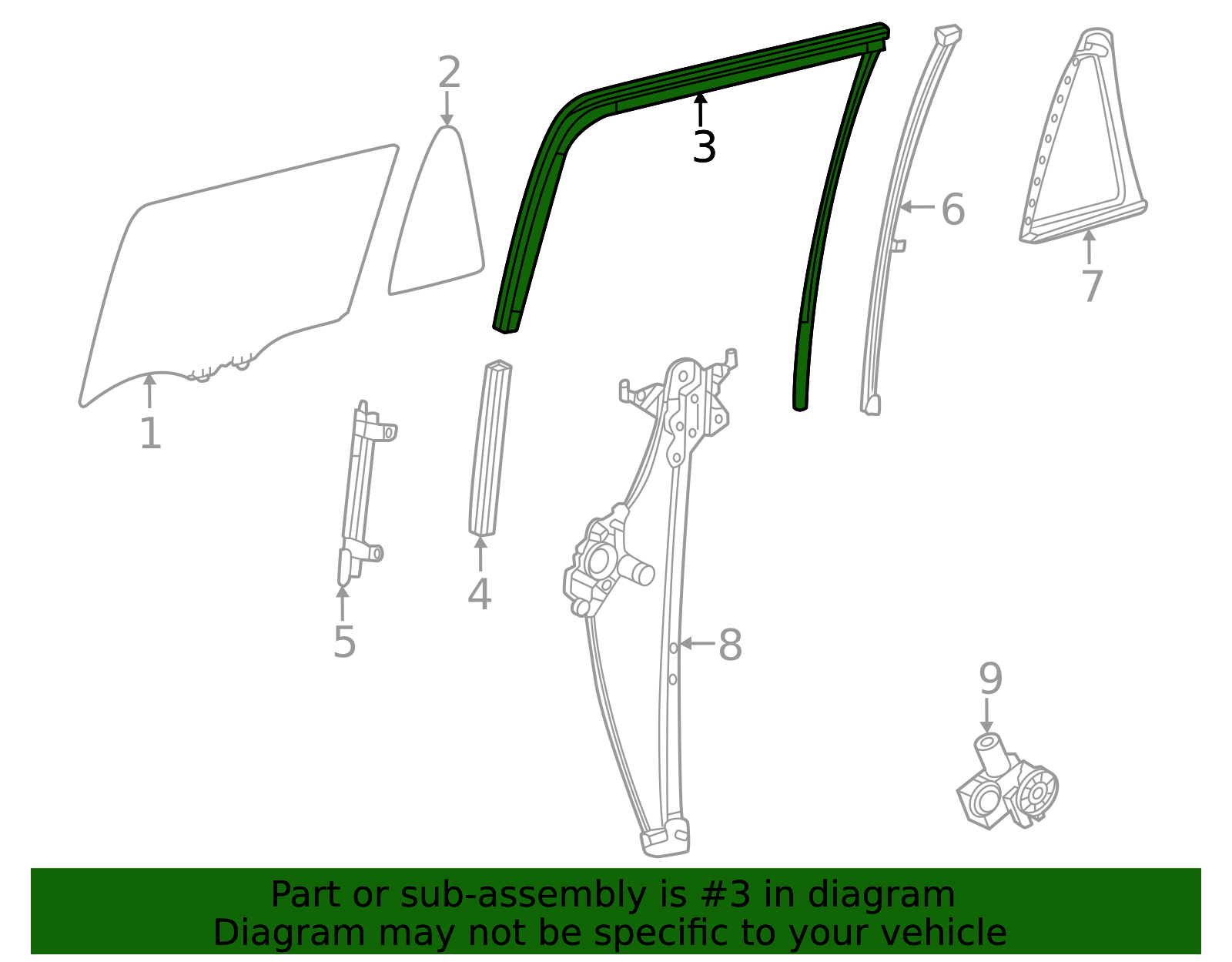 68152-0C060 - Window Channel 2023-2025 Toyota Sequoia | Longo Toyota Parts