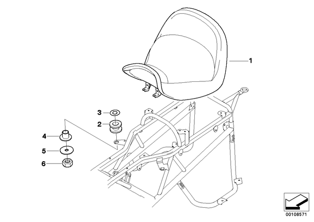 46631451277 - Seats and Seat Bench: Rubber Grommet -  for BMW-Motorrad Image