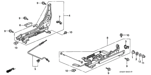 Front Seat Components (4) for 1995 Honda Accord #0