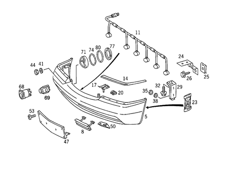 Front Bumper for 1993 Mercedes-Benz 300SD #1