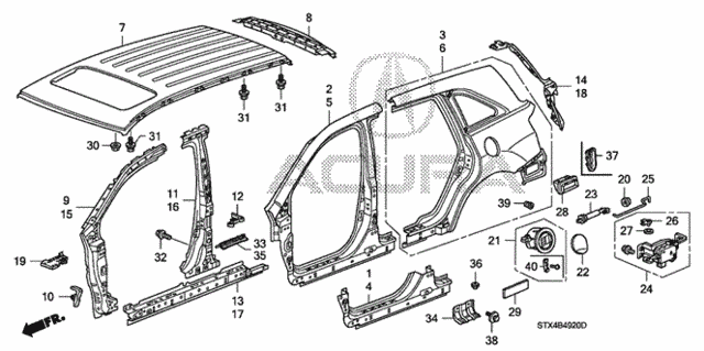 Outer Panel - Roof Panel for 2011 Acura MDX #0