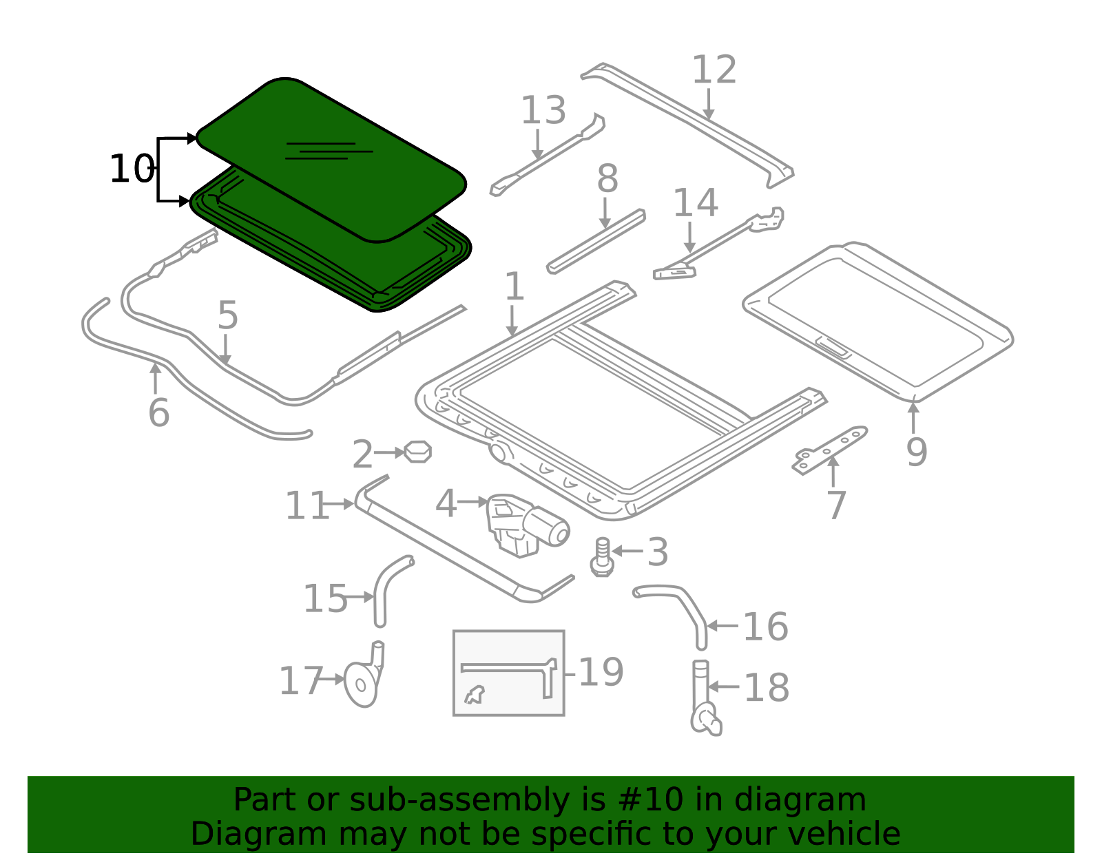 2010-2014 Subaru Impreza Sunroof Glass 65430FG010 | Subaru Parts Store