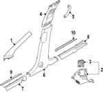 85810DO100RBQ - Body: Windshield Pillar Trim for Kia: EV9 Image