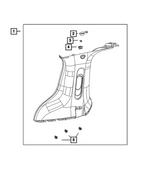 5RH65DX9AH - Interior Trim: C Pillar Molding, Left for Mopar Image