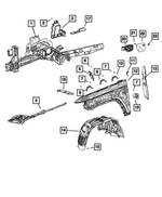 68411288AK - : Front Side Rail Front Rail, Right for Mopar Image