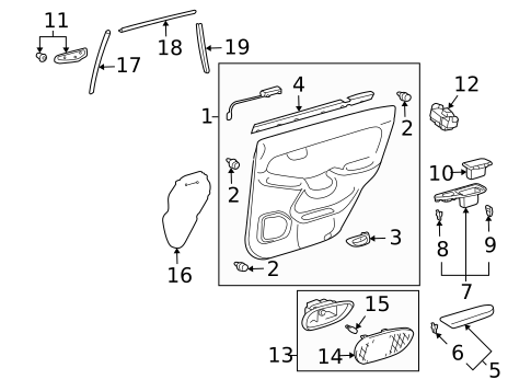Interior Trim - Rear Door for 2006 Lexus GX470 #0