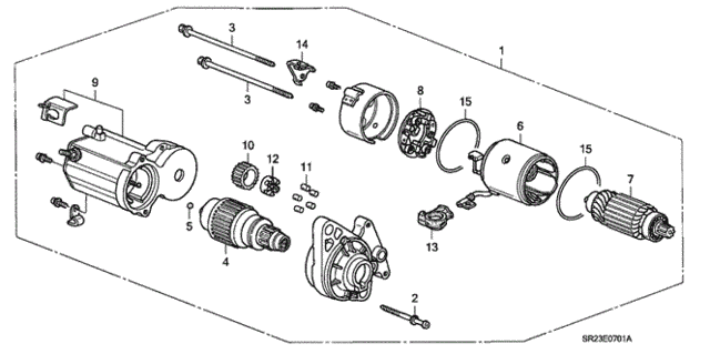 Starter Motor (Denso) (2) for 1995 Honda Civic del Sol #0
