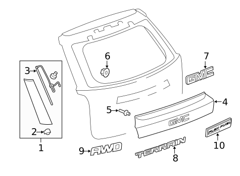 Exterior Trim - Lift Gate for 2010 GMC Terrain #0