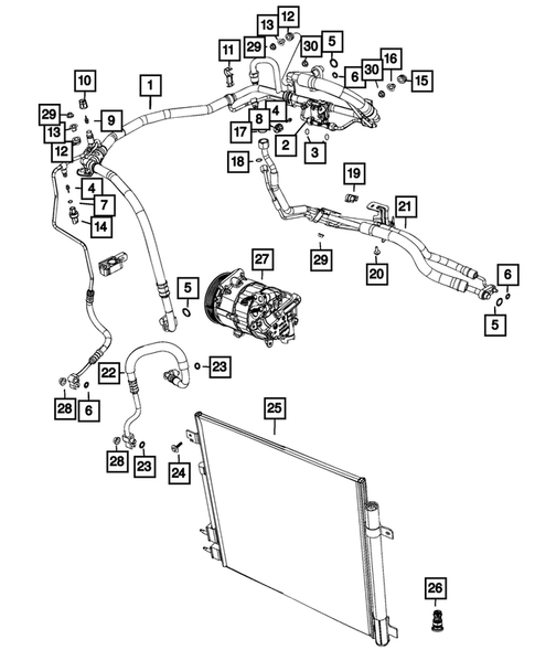 Air Conditioner and Heater Plumbing for 2018 Chrysler Pacifica #0