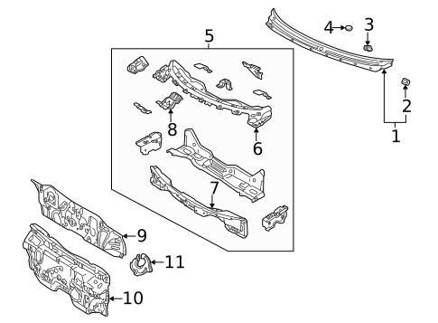 Cowl for 2002 Mazda Protege5 #0