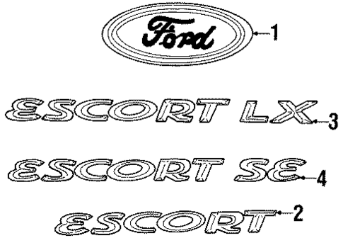 Exterior Trim - Trunk for 2001 Ford Escort #0