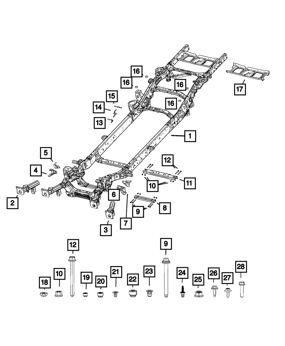68488731AA - Rear Frame Cross-Member 2019-2026 Ram 1500 | The