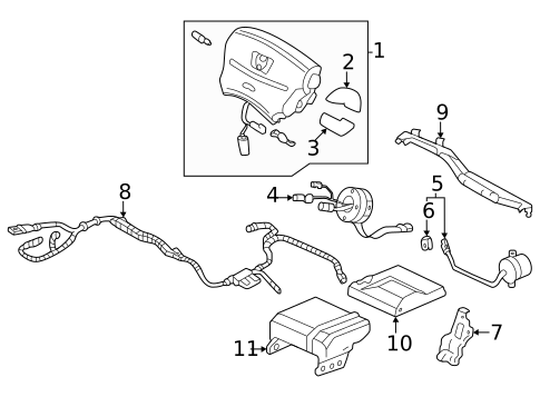 Air Bag Components for 1993 Honda Civic del Sol #0