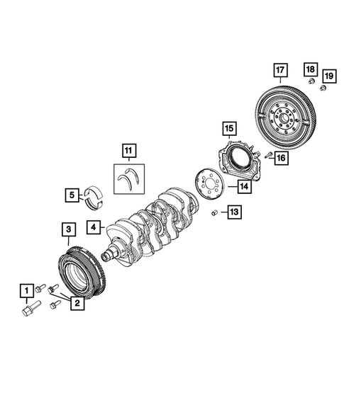 Crankshaft, Piston, Drive Plate, Flywheel, and Damper for 2014 Fiat 500L #0