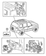 6036163AA - Electrical: Screw for Chrysler: Town &amp; Country, Voyager | Dodge: Caravan, Dakota, Grand Caravan, Neon, Nitro | Jeep: Compass, Grand Cherokee, Liberty, Patriot, Wrangler | Ram: Dakota Image
