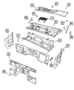 4589844AF - Body Sheet Metal Except Doors: Dash Panel for Jeep: Wrangler, Wrangler JK Image