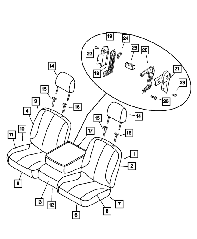 5080965AA - Interior Trim: Front Seat Frame for Mopar Image