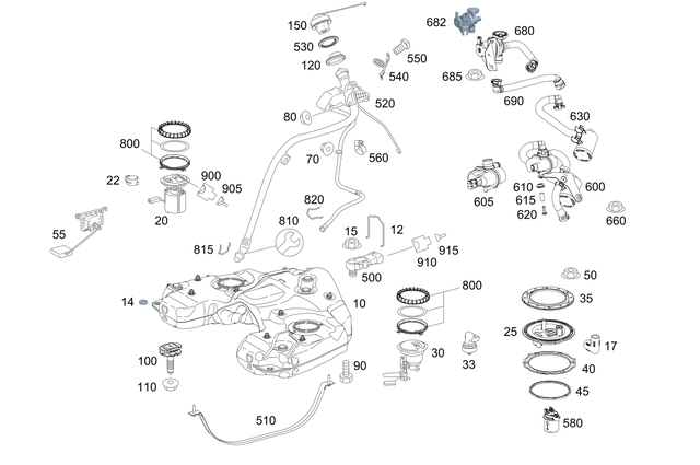 1644700000 - : Fuel Tank for Mercedes-Benz Image
