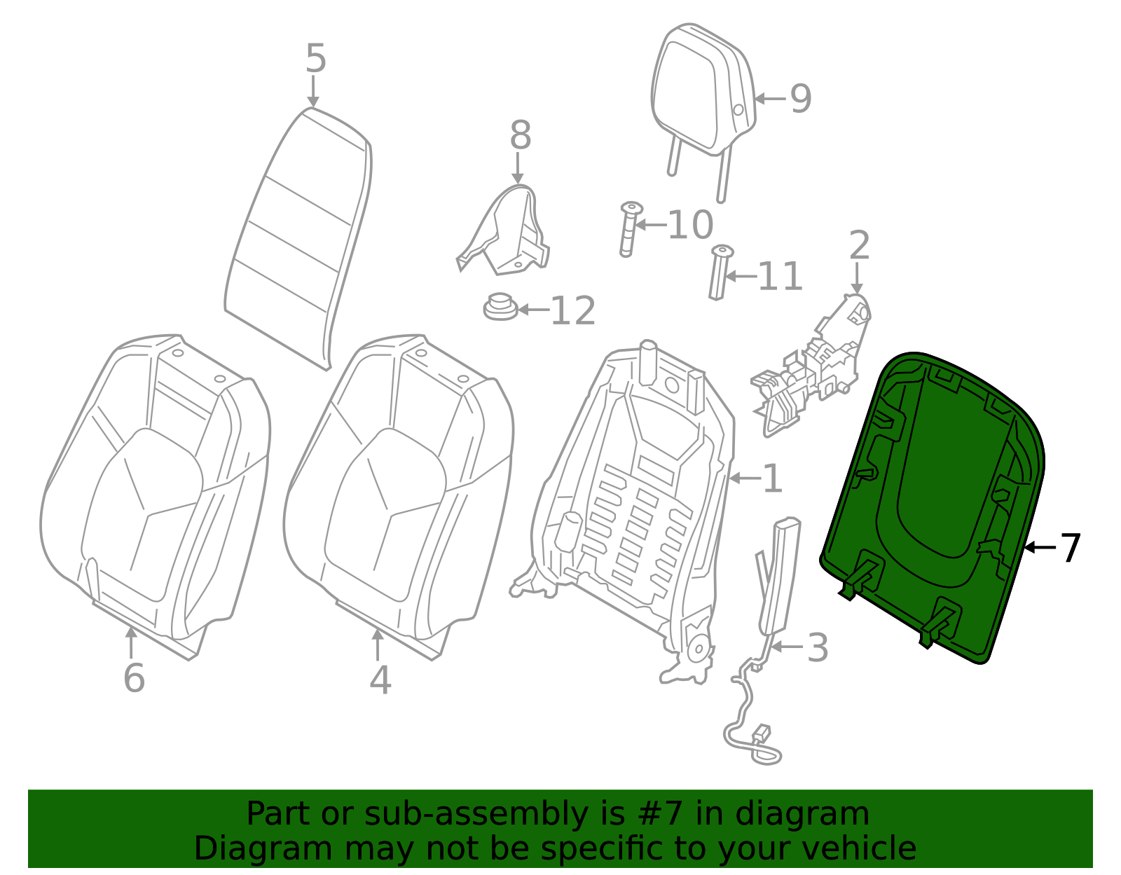 Seat Back Panel - Porsche (9Y0-881-989-AB-1D0)