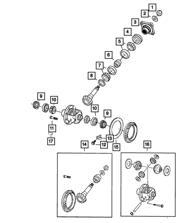 5086911AB - Rear Axle; American Axle 292 MM Dual Rear Wheels; Differential and Drive Line: Pinion Shaft Shim Kit for Mopar Image
