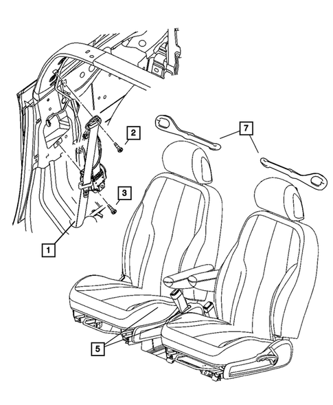 Seat Belts-Front and Rear for 2006 Chrysler PT Cruiser #1