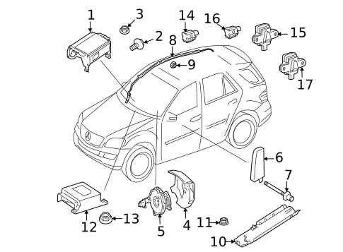 Air Bag Components for 2007 Mercedes-Benz R 63 AMG&reg; #3