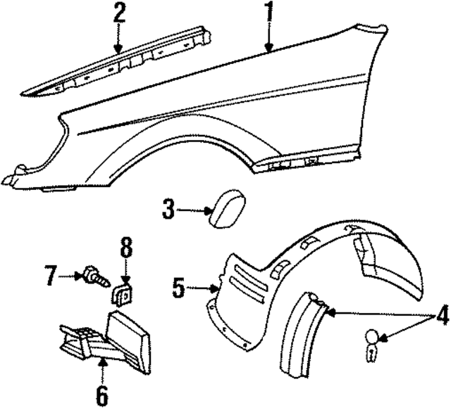 140880291867 - Body: Fender for Mercedes-Benz Image