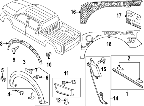 Exterior Trim - Pick UP Box for 2020 Ford F-150 #1