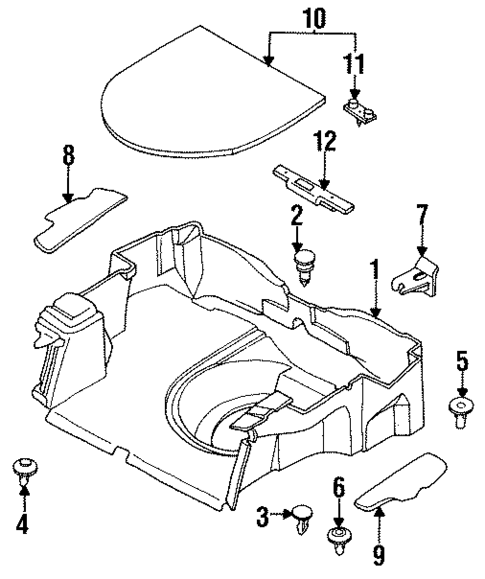 Interior Trim - Rear Body for 1994 Mazda MX-6 #0