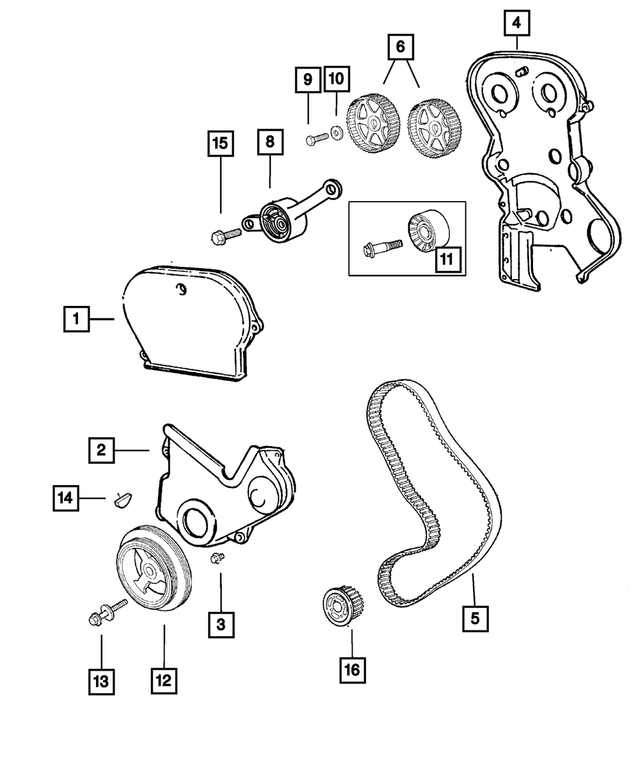4621592AD - Engine 2.4L Four Cylinder: Timing Belt Cover, Outer, Lower for Mopar Image