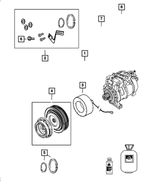 68032119AA - Air Conditioners and Heaters: A/c Compressor Clutch Overhaul Kit for Chrysler: 300, Aspen, Town &amp; Country | Dodge: Challenger, Charger, Durango, Grand Caravan, Ram 1500, Ram 2500, Ram 3500 | Jeep: Commander, Grand Cherokee | Ram: 1500, 2500, 3500 Image