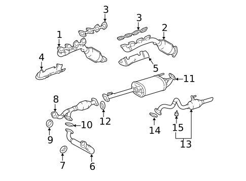 Exhaust Components for 2004 Lexus GX470 #0