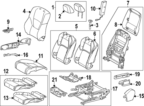 Passenger Seat Components for 2025 Toyota Tacoma #1