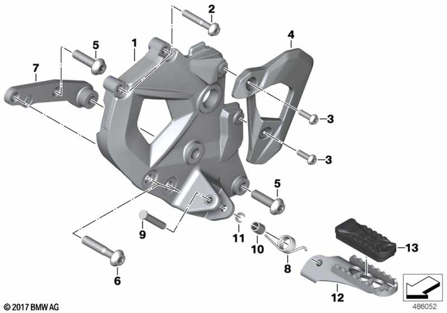 46718393175 - Frame and Mounting Parts: Footrest Plate, Left -  for BMW-Motorrad Image