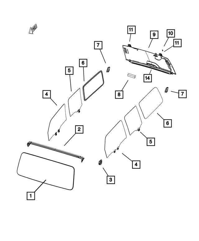 68386743AE - Glass: Windshield for Mopar Image