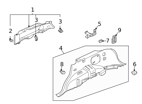 Interior Trim - Quarter Panels for 2011 Mitsubishi Endeavor #0
