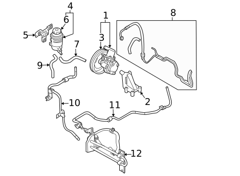 Pump & Hoses for 2007 Kia Sportage #0