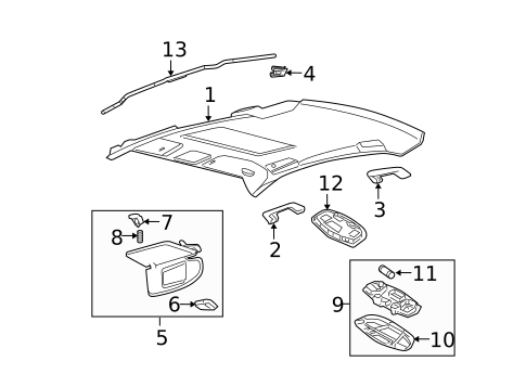 Interior Trim - Roof for 2012 Ford Fusion #0
