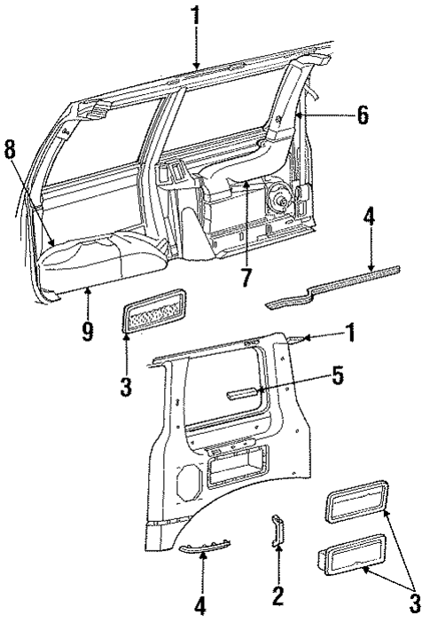 Interior Trim - Side Panel for 1990 Ford Aerostar #1