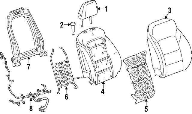 13560460 - : Seat Back Frame for Chevrolet: Equinox, Equinox EV, Traverse | GMC: Terrain Image