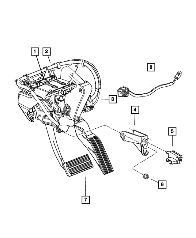 « 5139921AA – Service Brakes : Pédale Réglable Module pour Mopar Image »