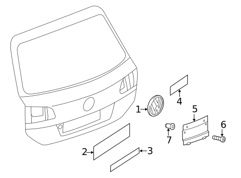 Exterior Trim - Lift Gate for 2012 Volkswagen Touareg #0