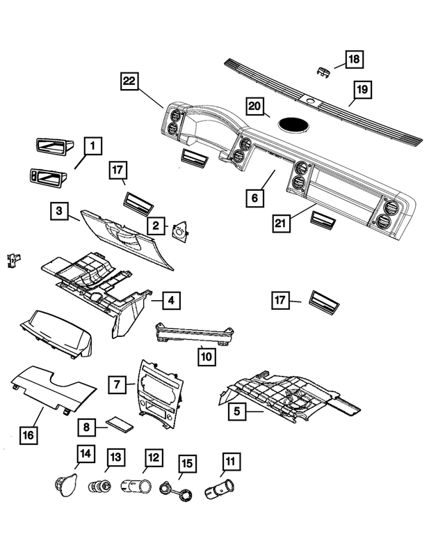 1EJ29ZJ3AF - Interior Trim: Instrument Panel Bin for Mopar Image image