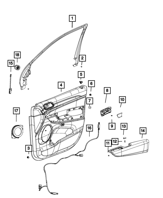 6TV842RRAB - : Front Door Trim Panel, Right for Mopar Image