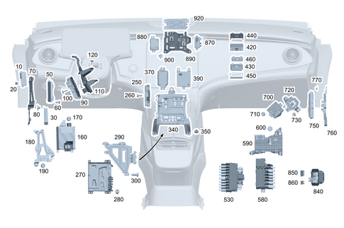 Control Units/Fuse Boxes/Relays in Vehicle Interior for 2025 Mercedes-Benz EQS 580 SUV #0