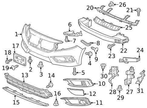 Grille & Components for 2019 Honda Civic #8